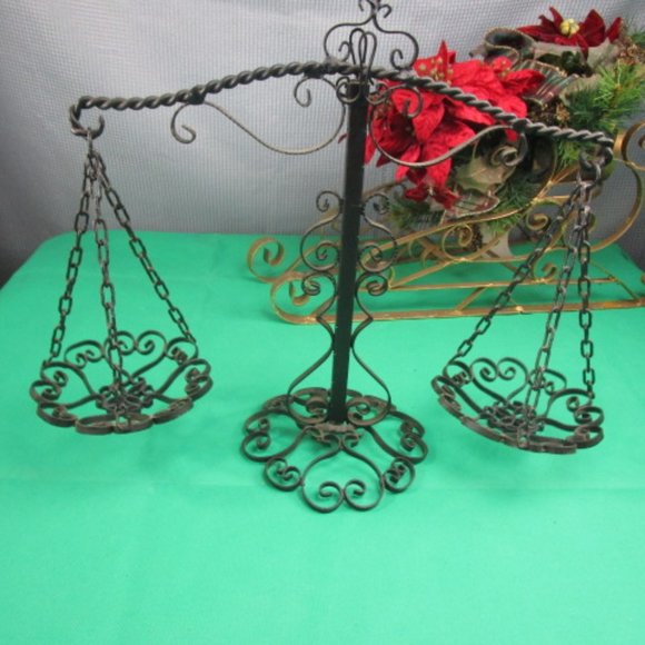 Vintage Other - Vintage Ornate Black Iron Scales Of Justice